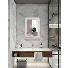 Sezer Mobilya Dekorasyon Dikey yuvarlak köşeli BANYO60X45 Wc Antre Koridor Yemek Odası Yatak Odası Salon Ofis Aynası