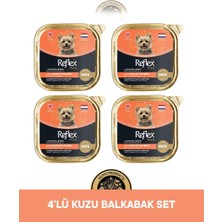 Reflex Plus Alutray Pate Kuzu Etli ve Bal Kabaklı Mini ve Küçük Irklar İçin Yetişkin Köpek Maması Seti 4x85 gr