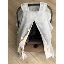 Derin Boutique Shop Mavi Örgü Sevimli Maymun Müslin Çift Yön Puset Örtüsü