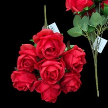 7 Dallı Gül Demet Kırmızı 36  cm