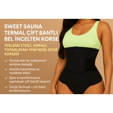FitQueen Sweet Sauna Termal Çift Bantlı Bel Incelten Korse – Terleme Etkili, Anında Toparlayan Yeni Nesil Spor Korsesi