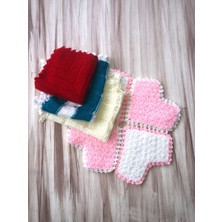 Mor Tırtıl El Örgüsü Banyo Lifi Sabun Bezi 4 Lü Set Çeyizlik Gelin Işi