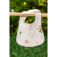 Organik Pamuk 4 Katlı Müzikal Desen Müslin Önlük