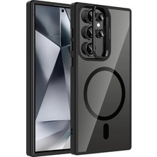 Marsilyan Samsung Galaxy S23 Ultra Remim Lensli Magsafe Standlı Kapak - Siyah