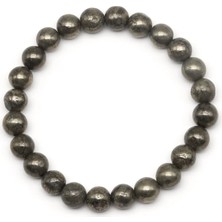 Taşmir Pirit Doğal Taş Bileklik 8 mm Küre Kesim