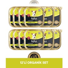 Reflex Plus Alutray Pate Organik Somonlu Mini ve Küçük Irklar İçin Yetişkin Köpek Maması Seti 12x85 gr
