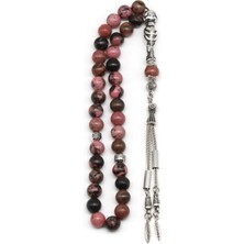 Taşmir Rodonit Doğal Taş Tesbih 8 mm Küre Kesim 33'lü