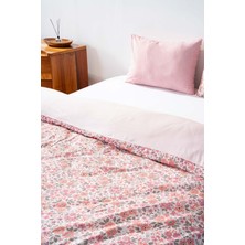 Zethome Çift Kişilik Nevresim Takımı Pamuklu Desenli Pembe Bahar 200X215 cm