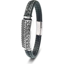 Moncuk Design Motif Çelik ve Deri Billeklik 33511B2D14