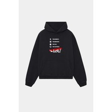 Nevermind Unisex Kapüşonlu Sweatshirt - Luck Yazılı Oversize Hoodie Siyah