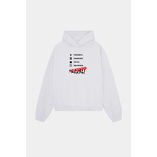 NEVERMIND Unisex Kapüşonlu Sweatshirt - Luck Yazılı Oversize Hoodie