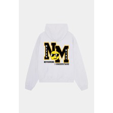 Nevermind Nm Baskılı Oversize Unisex Kapüşonlu Sweatshirt