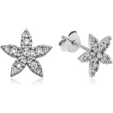 Özcömert Silver Gümüş Çiçek Çivili Küpe