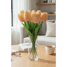 Ekozi Home Yapay Lale Demeti 10 Adet Açık Turuncu