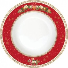 Easy Life Porselen Yılbaşı Temalı Çorba Yemek Tabağı 21,5 cm