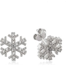 Özcömert Silver Gümüş Kar Tanesi Çivili Küpe