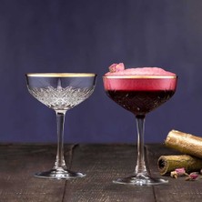 Paşabahçe, Golden Touch, Şampanya Kadehi, 4 Parça Altın Detaylı 255 cc