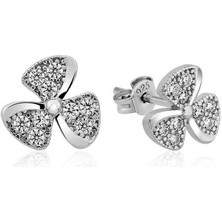 Özcömert Silver Gümüş Çiçek Çivili Bayan Küpe