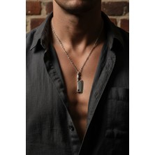 Alooya Satır Totem - Gastronomi Gümüş Kaplama Düz Zincir Kolye