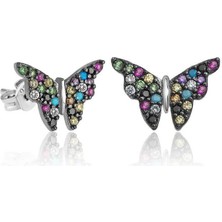 Özcömert Silver ​gümüş Mix Kelebek Küpe