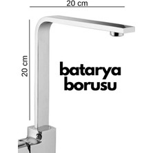 Diyar-ı Fırsat Krom Mutfak Evye Batarya İçin Köşeli Su Borusu Paslanmaz Ve Eca Uyumlu 20x20