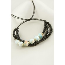 3'lü Kristal Boncuk Zincirli Bileklik