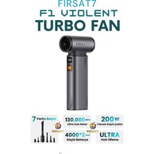 F1 Violent Turbo Jet Fan 7 Başlık 130000RPM Ultra Güçlü Motor Güçlü Vakum 4000MAH Bataryalı Üflemeli