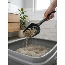 Semel Modern Tasarımlı Mikro Delikli Kedi Kumu Küreği – Ergonomik Saplı, Hızlı ve Hijyenik Temizlik