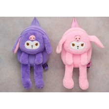 S'82 Peluş Işıklı Oynar Kulaklı Kuromi Sırt Çantası