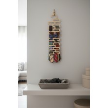 Grandmix Ahşap Çoklu Kravat Askısı ve Eşarp Düzenleyici Modern Dolap Içi Kemer Organizer