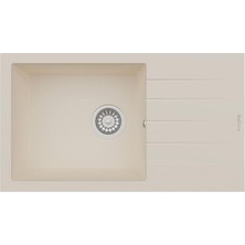 Real Stone P010 Assos 76 Xl Krem Granit Mutfak Eviyesi 76×43.5 cm