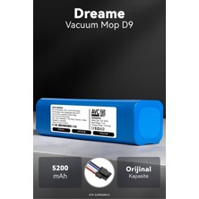 Dreame Vacuum Mop D9 5200MAH Robot Süpürge Bataryası - Uzun Ömürlü Hücre, Gelişmiş Güvenlik