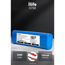 Ilife X750 3200MAH Robot Süpürge Bataryası - Maksimum Ömür, Güvenli Şarj Koruması