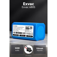 Exvac 680S 3200MAH Robot Süpürge Bataryası - Uzun Ömürlü Hücre, Gelişmiş Güvenlik