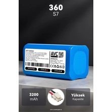 360 S7 3200MAH Robot Süpürge Bataryası - Uzun Ömürlü Hücre, Gelişmiş Güvenlik