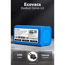 Ecovacs Deebot Ozmo U2 3200MAH Robot Süpürge Bataryası - Maksimum Ömür, Güvenli Şarj Koruması