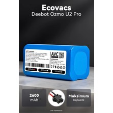 Ecovacs Deebot Ozmo U2 Pro 2600MAH Robot Süpürge Bataryası - Uzun Ömürlü Hücre, Gelişmiş Güvenlik