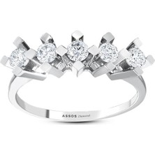 Assos Pırlanta 0.46 Karat Pırlanta Beştaş Yüzük