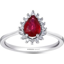 Assos Pırlanta 0.09 Karat Yakut Taşlı Pırlanta Yüzük