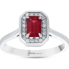 Assos Pırlanta 0.09 Karat Yakut Taşlı Pırlanta Yüzük