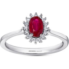 Assos Pırlanta 0.12 Karat Yakut Taşlı Pırlanta Yüzük