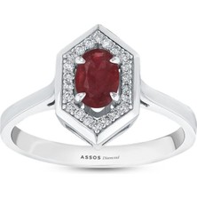 Assos Pırlanta 0.10 Karat Yakut Taşlı Pırlanta Yüzük