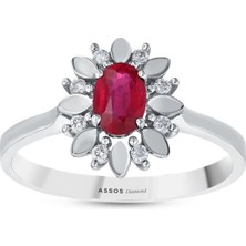 Assos Pırlanta 0.07 Karat Pırlanta Yakut Oval Yüzük