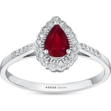 Assos Pırlanta 0.19 Karat Yakut Taşlı Pırlanta Yüzük