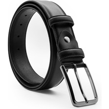 Adera Erkek Premium Hakiki Deri Siyah Kumaş Kemeri