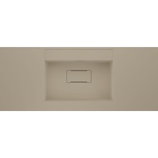 Real Stone Flatstone 80X50 Krem Etajerli Granit Banyo Lavabosu