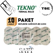 Tekno Adisyon Rulosu 80 x 80 mm 10 Paket 100'LU Rulo
