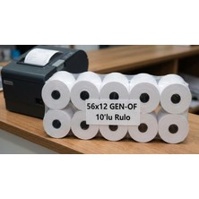 Gen-Of 56X12 Termal Yazar Kasa Pos Rulosu 10 Lu Paket 1 Adet