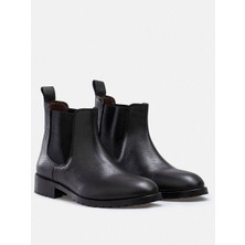 Rujo Siyah Hakiki Floater Deri El Yapımı Chelsea Erkek Bot