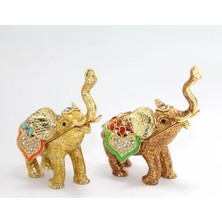 TE Dükkan Swarovski Taşlı Tekli Fil Figürü Model 2